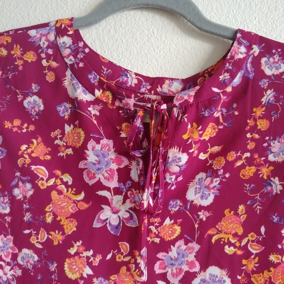 Cooper and Ella Floral Boho Peasant Blouse Size Medium - Picture 3 of 15
